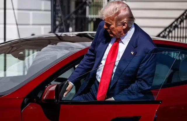 people go wild as donald trumps new catchphrase goes viral after tesla tes 19368