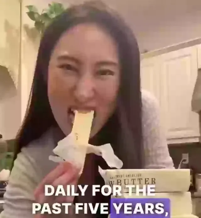the woman who ate a block of butter every day for five years shocks with he 20520