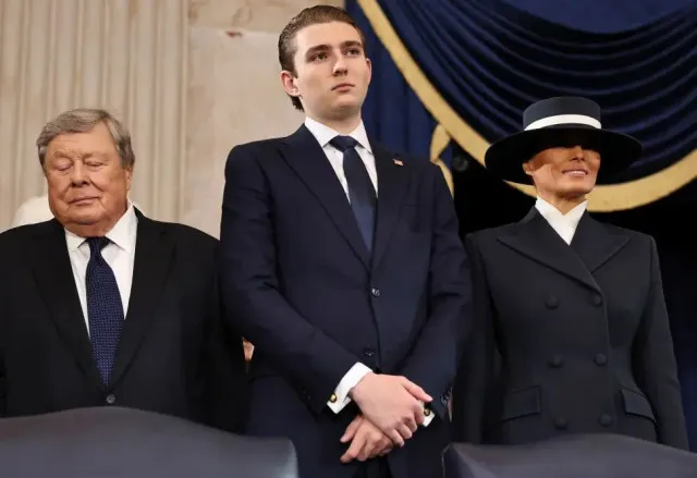 barron trump spotted sporting rolex while returning to trump tower with mel 20829