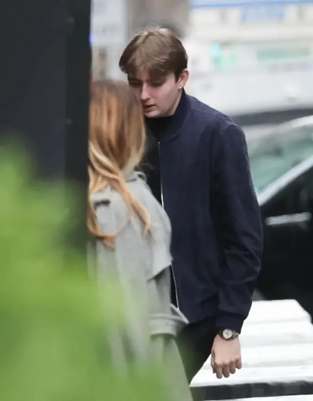 barron trump spotted sporting rolex while returning to trump tower with mel 20832