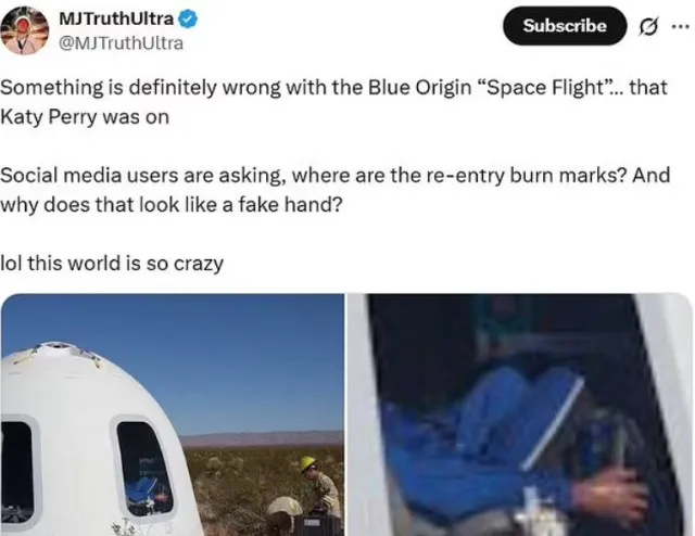 conspiracy theorists claim katy perry’s hair proves space flight was faked 22348