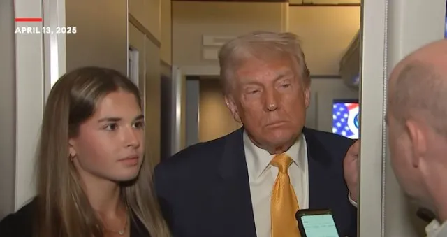 kai trump looks uncomfortable during donald trump’s air force one press con 22363