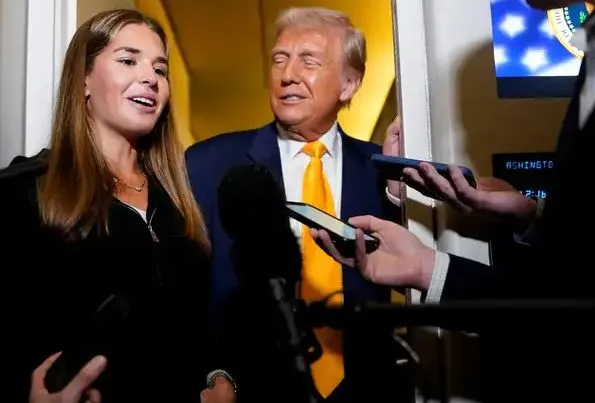 kai trump looks uncomfortable during donald trump’s air force one press con 22365