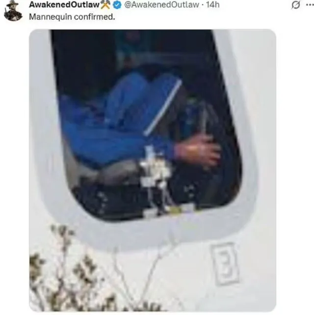 conspiracy theorists claim the door on the blue origin ship was fake and th 22685