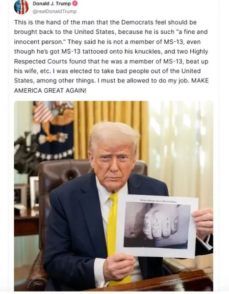 trump sparks outrage with claims of photoshopped ms-13 tattoos on deported 23191