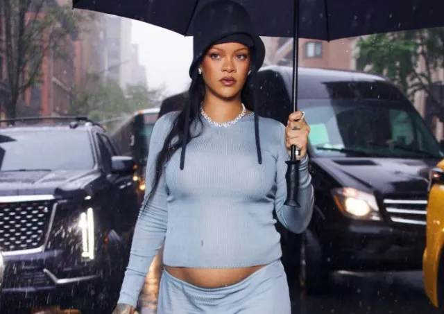 rihanna announces shes pregnant with third child while showing off new loo 23417