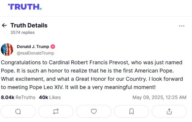 donald trump shares reaction after american cardinal is chosen to lead cath 23659