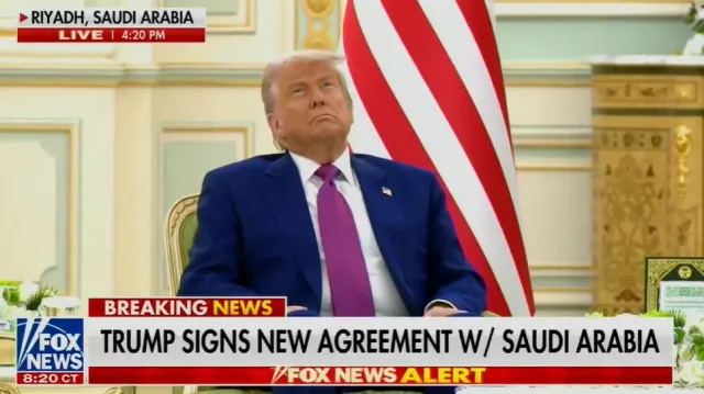 people baffled as donald trump struggles to keep eyes open during saudi ara 24165