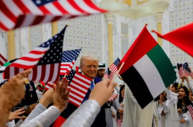 hair-flipping dancers and traditional rituals greet trump during uae visit 24239