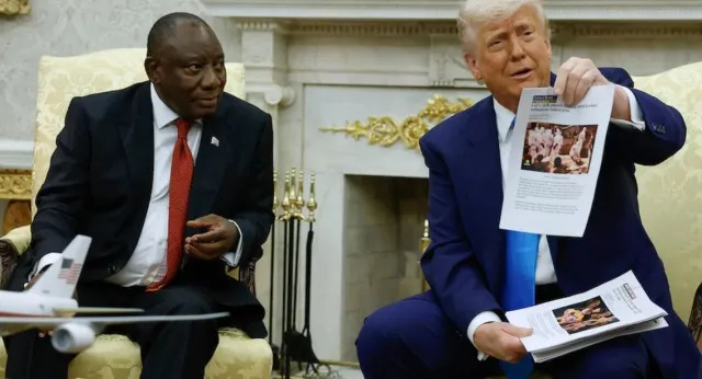 trump makes south african president squirm by playing ‘white genocide’ vide 24606