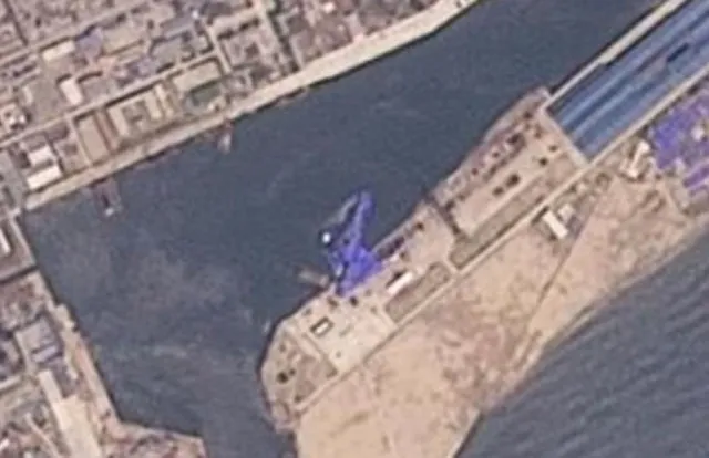 north korea covers warship with tarpaulin after humiliating launch failure 24679